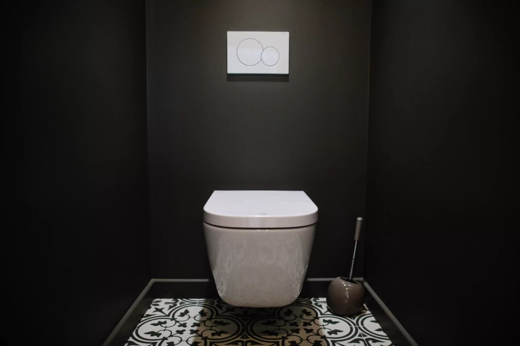 Wc suspendu carrelage vintage, maison Mouvaux